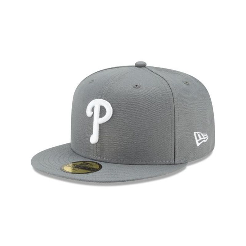 MLB Philadelphia Phillies Floral Undervisor 59Fifty Fitted (CHO5944) - Grey New Era Caps